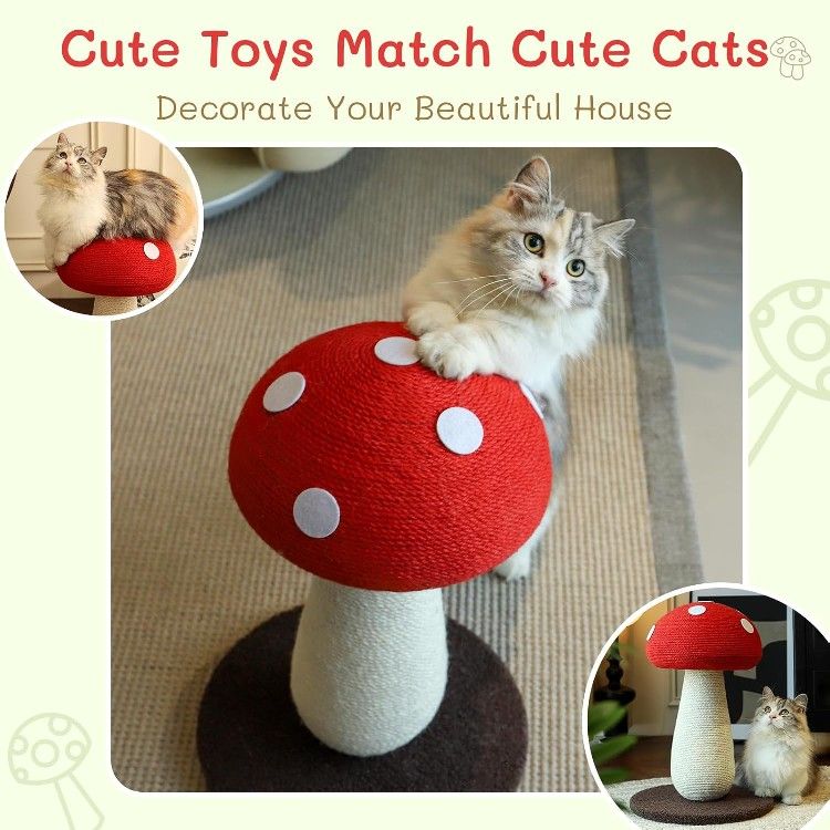 Extra Large Vertical Sisal Mushroom Shaped Cat Scratcher