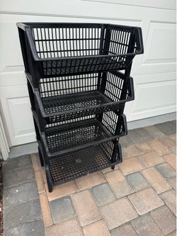 Plastic Stackable Storage Baskets