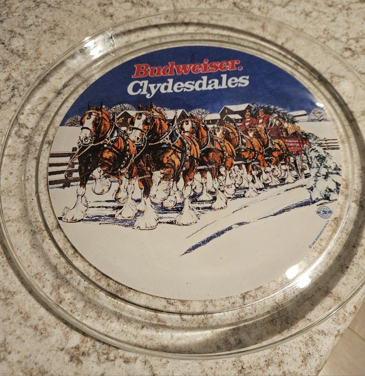 Budweiser Glass Serving Tray, 1995