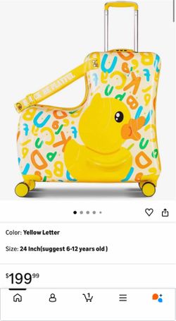 Children's Ride-On Travel Suitcase,Travel Rolling Kid's Luggage with Wheels Carry Trolley Luggages