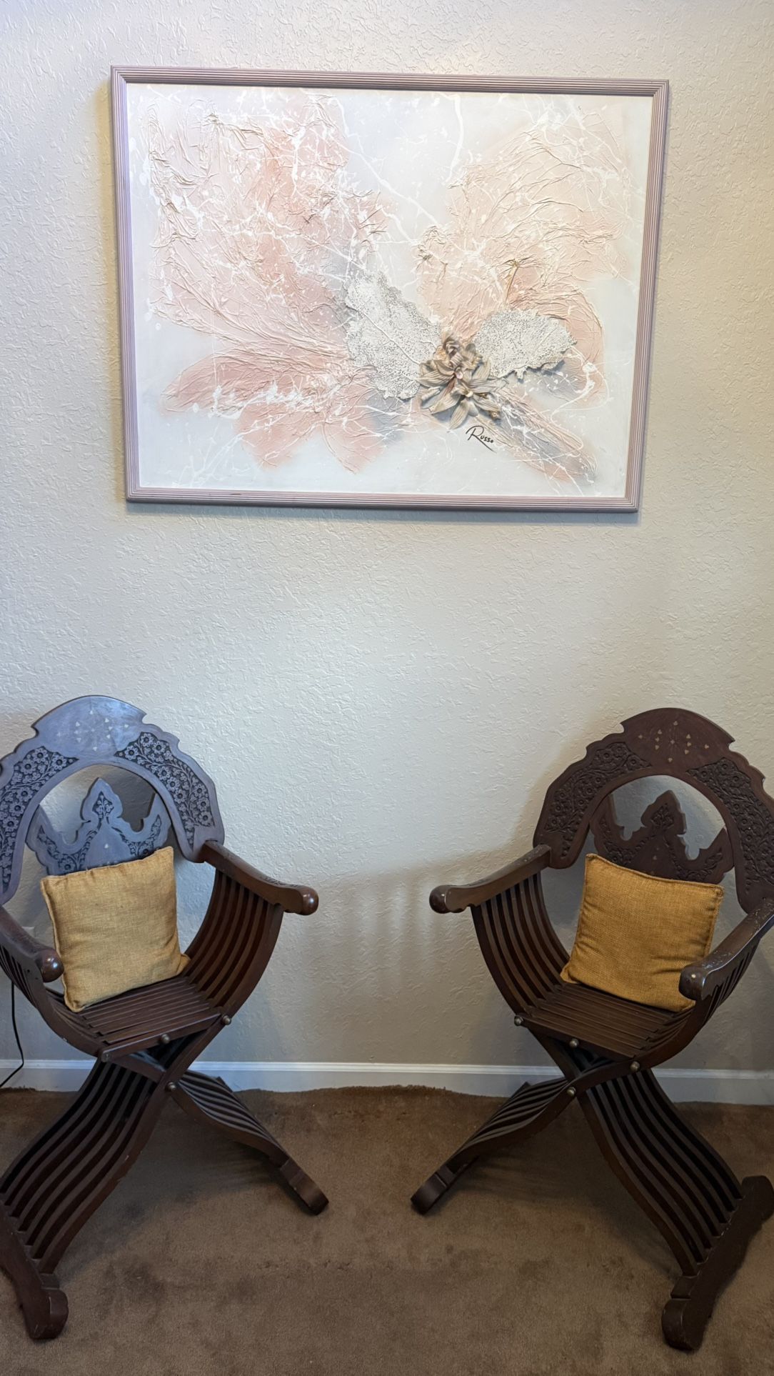 Textured Abstract Floral Wall Art – 50” x 42”