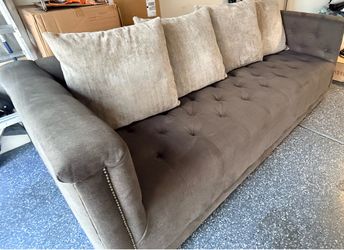 Gray  sofa with Deco pillows