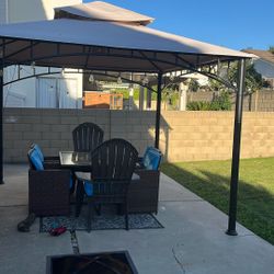 Patio Black  steel 2-tier grill gazebo.  