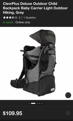 ClevrPlus Deluxe Child Hiking Backpack Carrier Grey