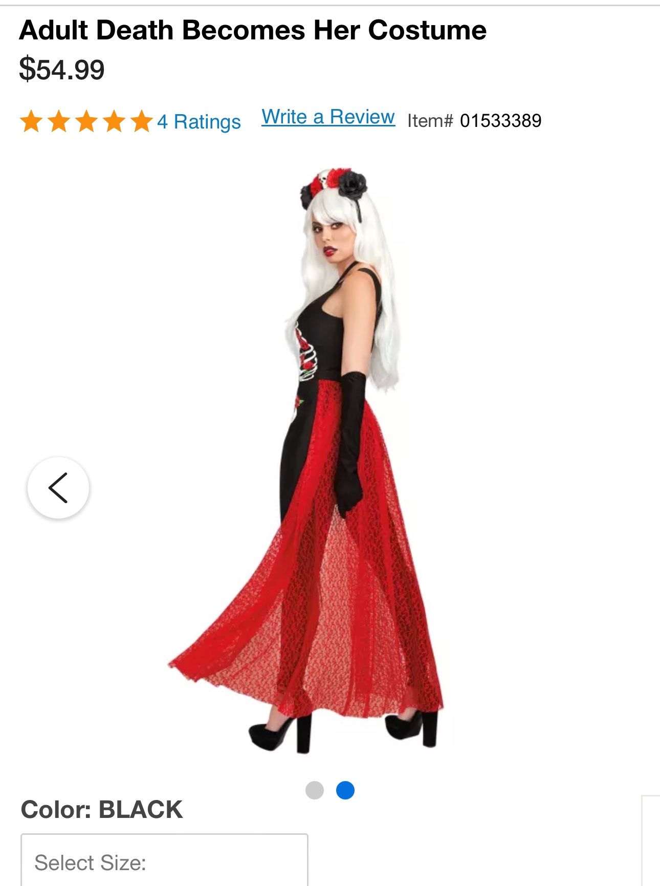 Halloween Costume Death Becomes Her Adult Medium