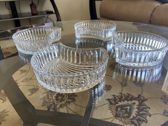 Set of 4 Crystal Serving dishes