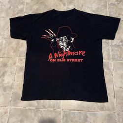 VTG 90s Y2K A Nightmare On Elm Street Freddy Krueger Shirt Horror Movie SZ L