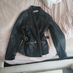 Butter Sof tleather Blk Xs Ladies Jones New Yok Tapered Zip Up 