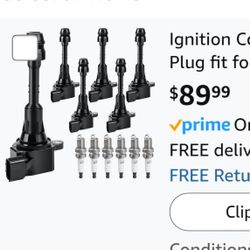 Ignition Coil Packs and Spark Plug fit for 2003 2004 2005 2006 2007 2008 Infiniti G35 FX35 M35, Nissan 350Z, UF(contact info removed), Set of 6