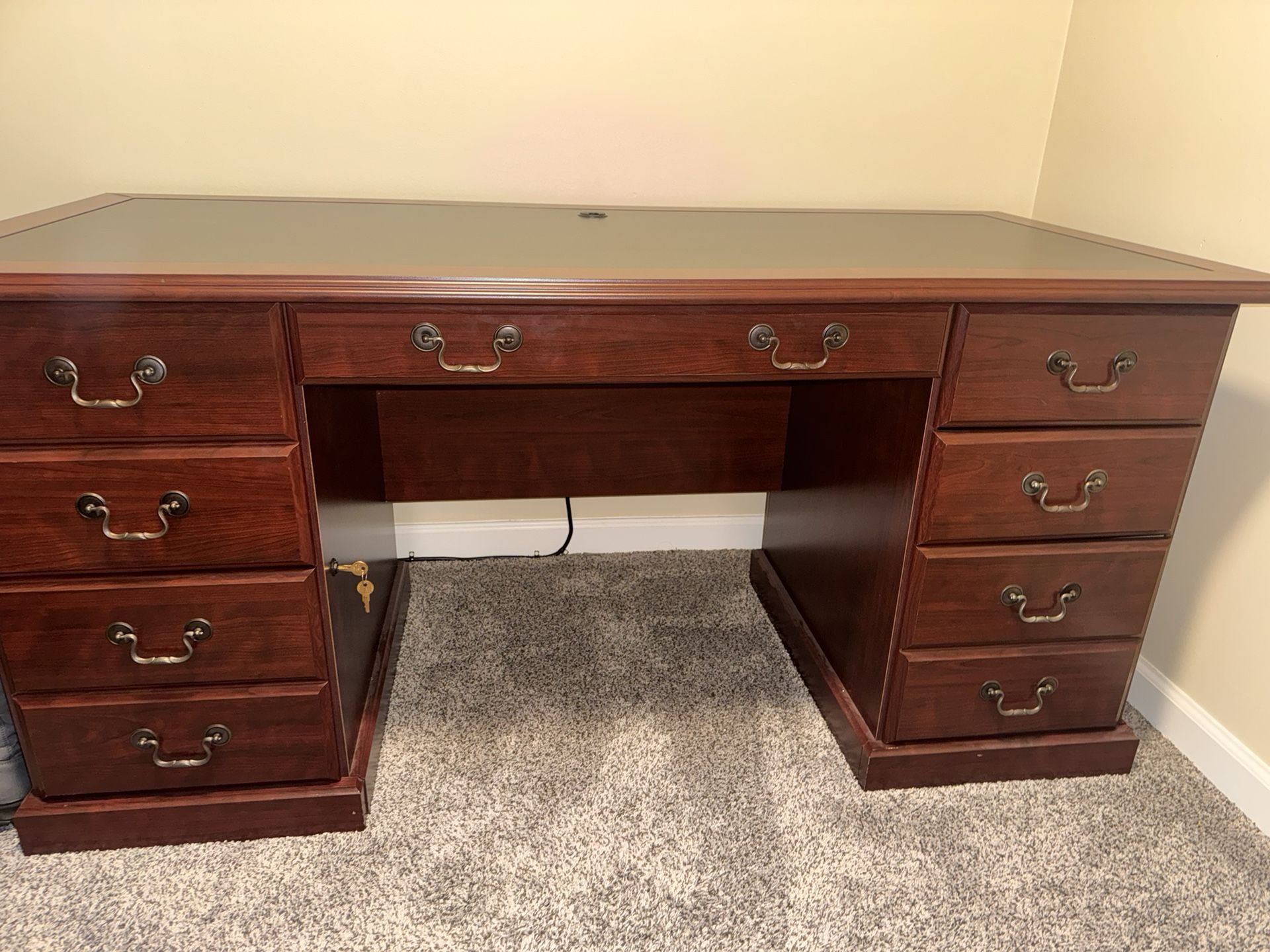 Desk, File Cabinet And Chair