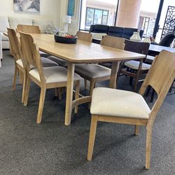 Natural wood dining set