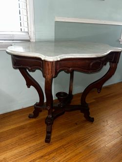 Antique Victorian marble top parlor table
