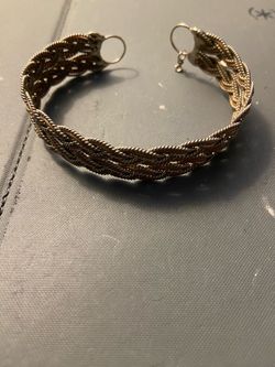 vintage style braided metal cuff,