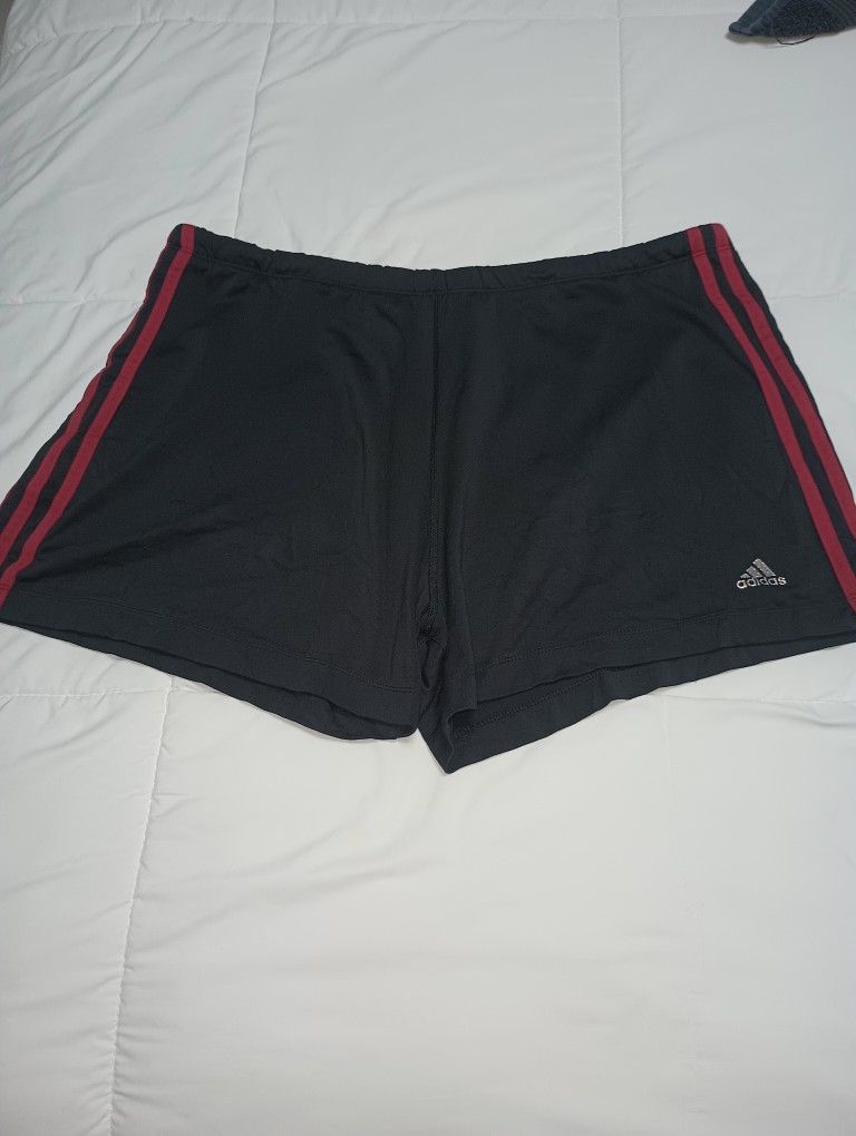 Adidas Women Sport Shorts Red And Black