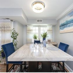 Marble Dining Table With Four Chairs Very Good Condition