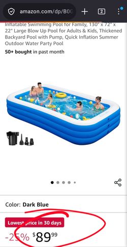 (New) Large Inflatable Swimming Pool for Adults & Kids, with Pump, Quick Inflation