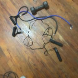 Bundle ( RBands, jump Rope, 15pound Dumber) X