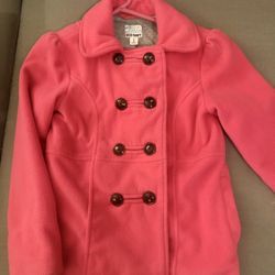 Adorable Double Breasted Girls Pink Coat- Old Navy- M (8)