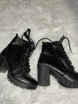 Black Leather Boots Size 5.5
