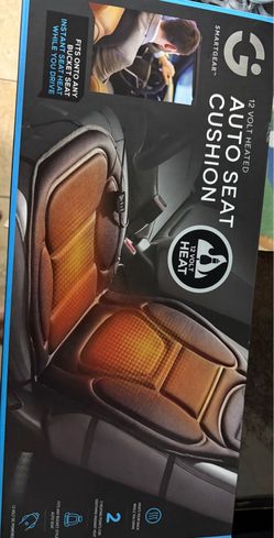 NEW SmartGear 12V Heated Auto Seat Cushion – Heat + Massage – Fits Cars/SUVs/Trucks”