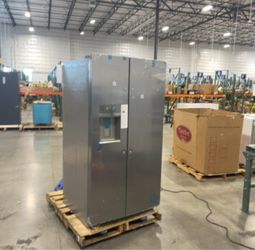 Stainless Steel Side-by-Side Refrigerator with Ice Dispenser