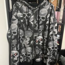 Famous Stars And Straps Skull Pile Zip Up Hoodie 