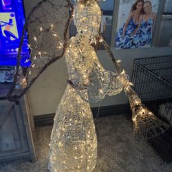 Large vintage light Up Angel With A Trumpet Christmas Lawn Decoration