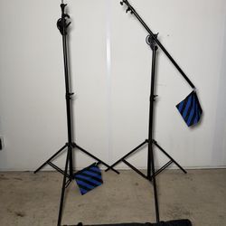 2-in-1 Photography Light Stand Tripod With Boom Arm And Carry Bag