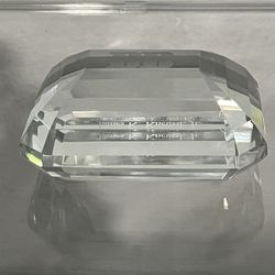 Signed Tiffany & Co Emerald Cut Crystal Paperweight 1985 DB For General Manager Meetings 