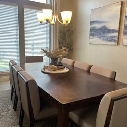Wood Dinning Room Table with 8 Chairs SET