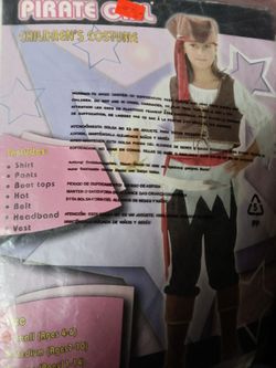 Pirate girl costume new . Size small 4-6 years