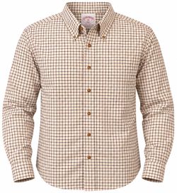 Brooks Brothers 346 Men’s XL Tan Navy Burgundy Plaid Non-Iron Cotton Shirt