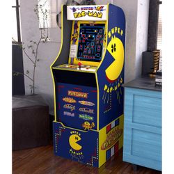 Arcade 7-in-1 Arcade1Up Super PAC-MAN Home Arcade Cabinet with Custom Riser