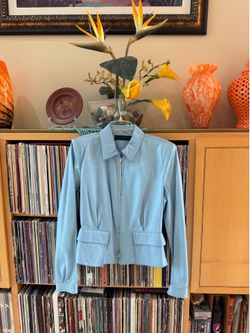 PRICE DROP: NWOT, DONNA KARAN NEW YORK, 10, LAMBSKIN LEATHER JKT -TAILORED WAIST