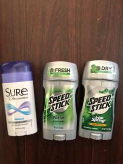 Men Deodorants: 2 Speed Stick & 1 Brut Deodorant: 3 for $5 or $2 each
