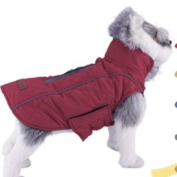 ThinkPet Dog Cold Weather Coats - Cozy Waterproof Windproof Reversible Winter Dog Jacket, Thick Padded Warm Coat Reflective Vest Clothes for Large Dog