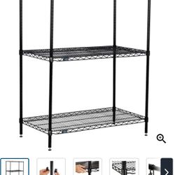 Nexel(r) 3 Shelf, Black Epoxy Wire Shelving Unit, Starter, 60"W x 18"D x 54"H