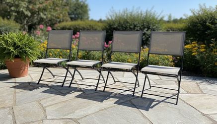$80 for all 4! 4 Indoor Outdoor Foldable Metal Garden Patio Chairs! Great condition!