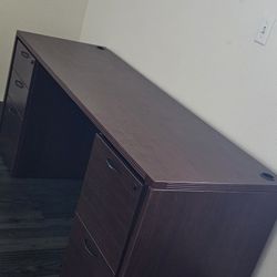 Office Desk With Two Filing Cabinets