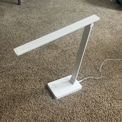 desk lamp, white, few feet tall