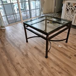 Wrought Iron  Coffee Table With 1/2 Inch Heavy Duty Glass Top 30x30 22 H Beautiful Can Repaint If Desired Other Color But This Is A Nuetral  125 Obo