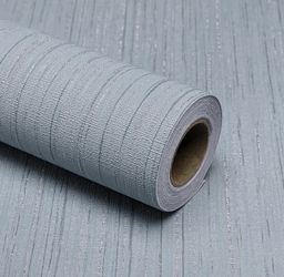 Grey Blue Grasscloth Textured Wallpaper Contact Paper