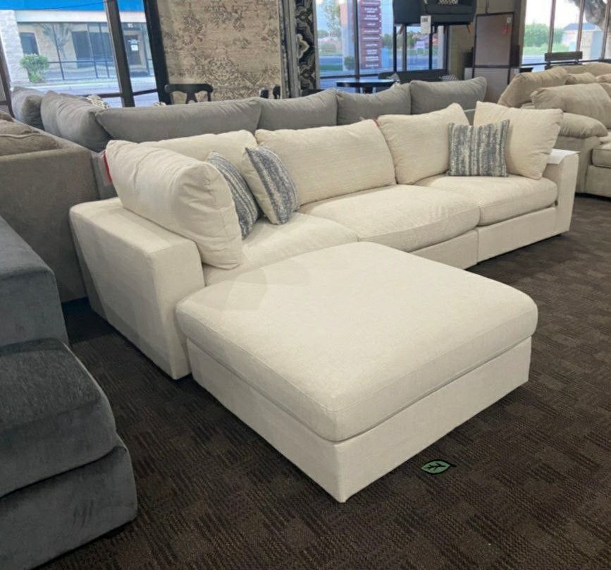 Cozy Velvet Modular Fiber Filled Cloud-Like Comfort Overstuffed Reversible Sectional(Different Colors Available)