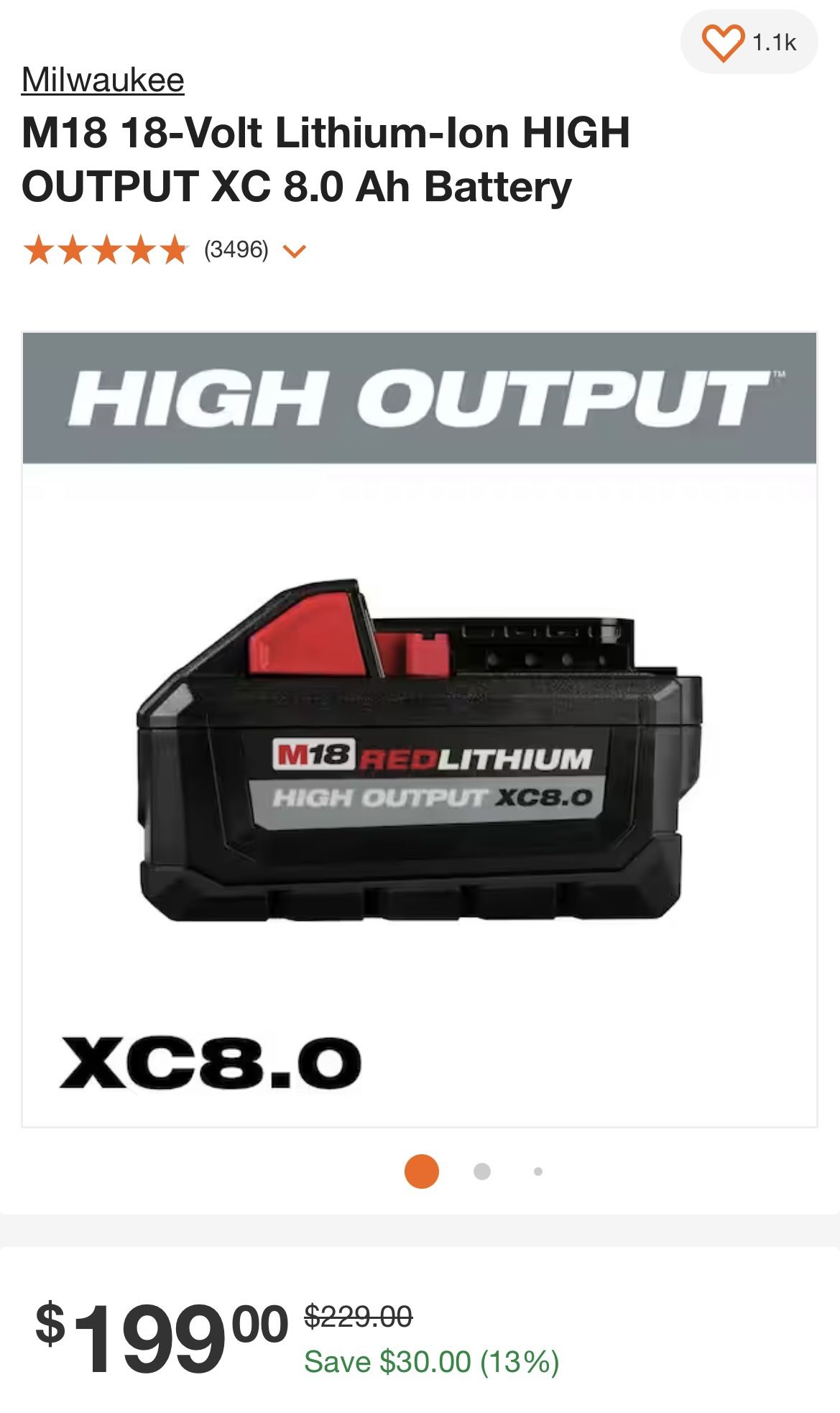 2-6ah 1-8ah Milwaukee Batteries
