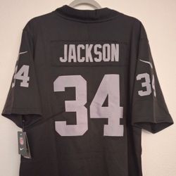 Black Bo Jackson Oakland Raiders # 34 Mitchell and Ness Jersey 