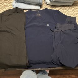Dark Blue Scrubs W/ Scrub Coat 
