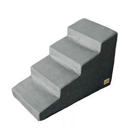 4 Steps Pet Dog Stairs Sofa Side Dog Steps with Non-Slip Base & High Density Foam for Small Cat Pupp