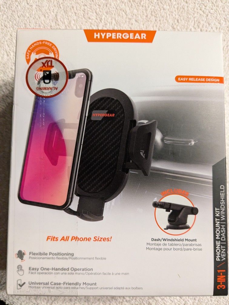 "Hypergear" 3-in-1 Phone Mount Kit, New