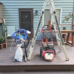 Paint Sprayer And Ladder And Pressure Washer