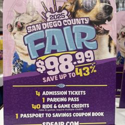 Del Mar Fair Tickets 4 Pack + Parking 
